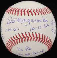 Bill Mazeroski Signed OML Baseball with Multiple Career Stat Inscriptions (JSA) at PristineAuction.com