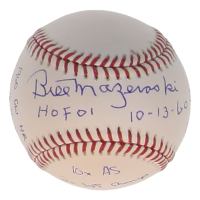 Bill Mazeroski Signed OML Baseball with Multiple Career Stat Inscriptions (JSA) at PristineAuction.com