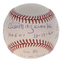 Bill Mazeroski Signed OML Baseball with Multiple Career Stat Inscriptions (JSA) at PristineAuction.com