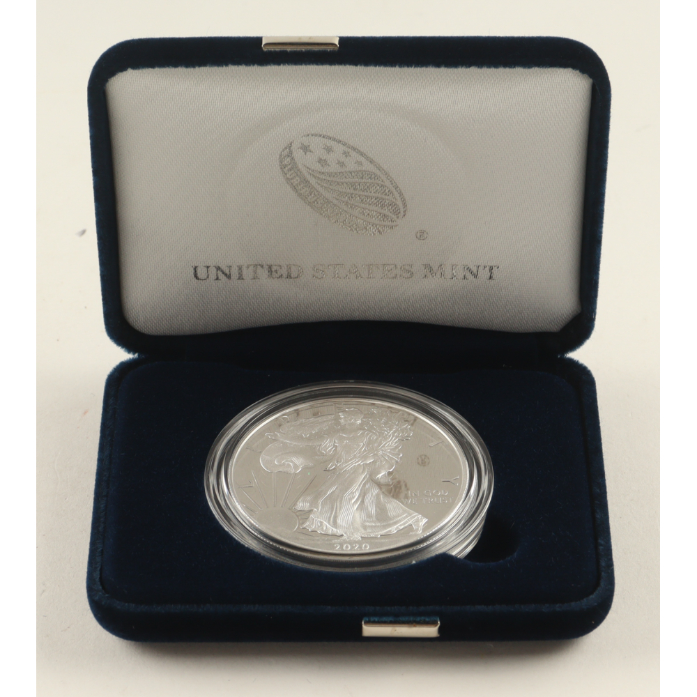2020-W Silver Eagle 1oz. Fine Silver $1 Dollar Coin at PristineAuction.com