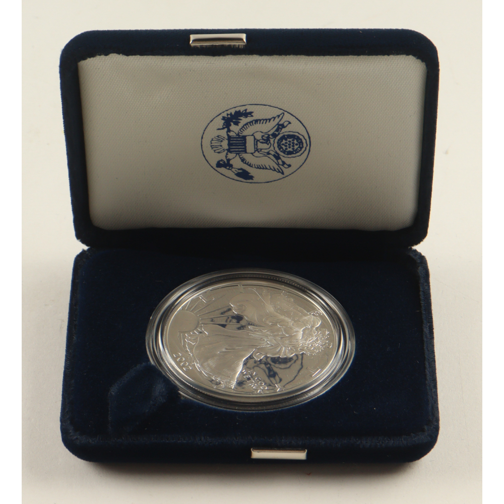 2002-W Silver Eagle 1oz. Fine Silver $1 Dollar Coin at PristineAuction.com