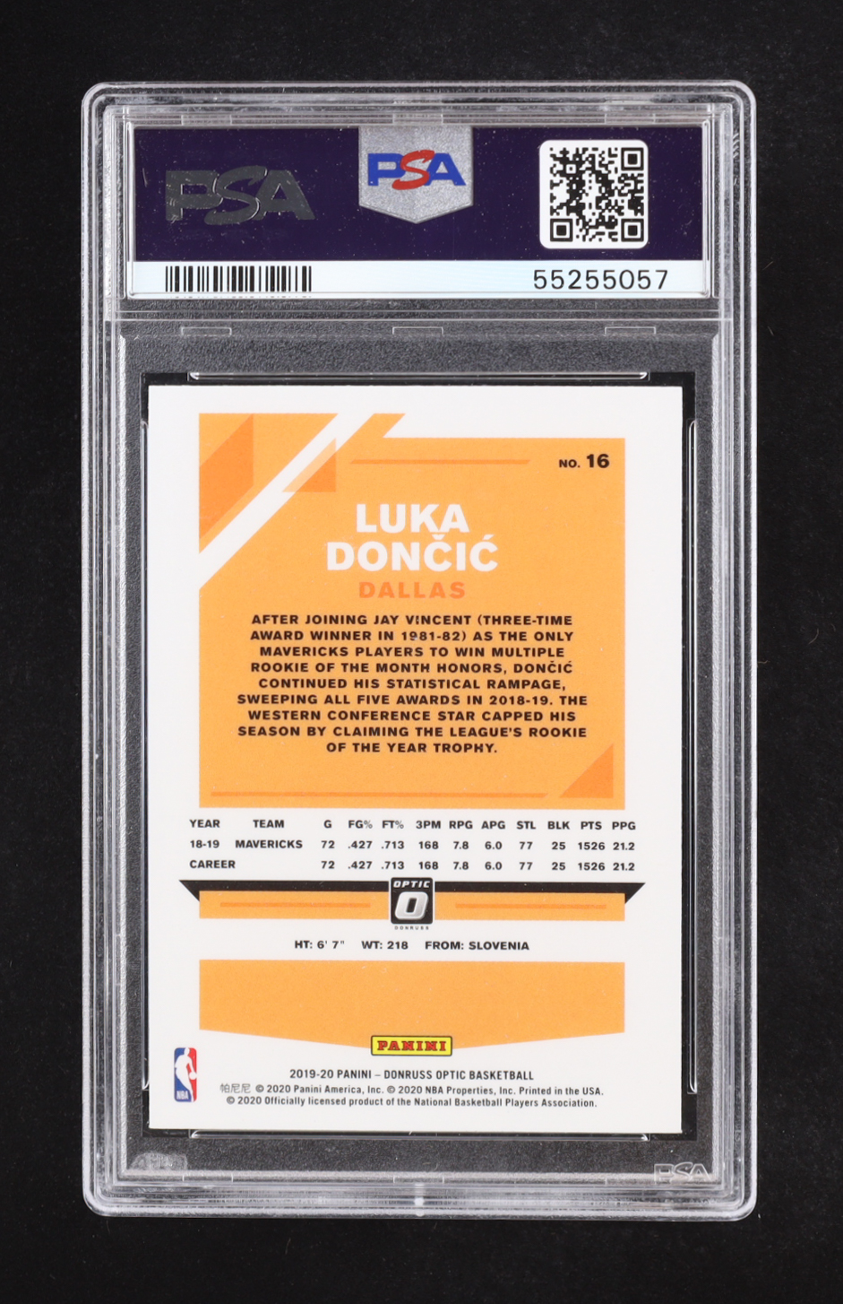 Luka Doncic 2019-20 Panini Donruss Optic #16 (PSA 10) at PristineAuction.com Luka Doncic 2019-20 Panini Donruss Optic #16 (PSA 10) at PristineAuction.com