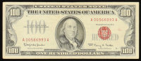 1966 United States $100 One Hundred Dollar Red Seal Federal Reserve Note at PristineAuction.com