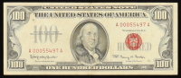 1966 United States $100 One Hundred Dollar Red Seal Federal Reserve Note at PristineAuction.com