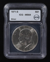 1971-S Eisenhower Silver Dollar (ICG MS64) at PristineAuction.com