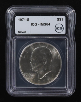 1971-S Eisenhower Silver Dollar (ICG MS64) at PristineAuction.com