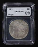 1921 Morgan Silver Dollar (ICG MS64) at PristineAuction.com