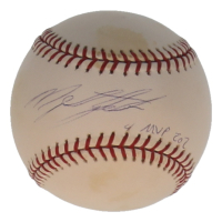 Miguel Tejada Signed OML Baseball Inscribed "MVP 2002" (JSA) at PristineAuction.com