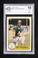 Rickey Henderson 1981 Fleer #351 / Most Stolen Bases AL (BCCG 10) at PristineAuction.com