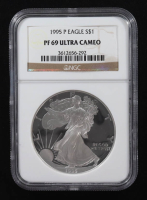 1995-P Proof American Silver Eagle $1 (NGC PF69 Ultra Cameo) at PristineAuction.com