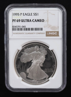 1995-P Proof American Silver Eagle $1 (NGC PF69 Ultra Cameo) at PristineAuction.com