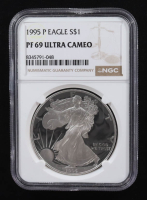1995-P Proof American Silver Eagle $1 (NGC PF69 Ultra Cameo) at PristineAuction.com