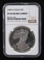 1990-S Proof American Silver Eagle $1 (NGC PF69 Ultra Cameo) at PristineAuction.com