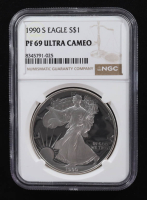 1990-S Proof American Silver Eagle $1 (NGC PF69 Ultra Cameo) at PristineAuction.com