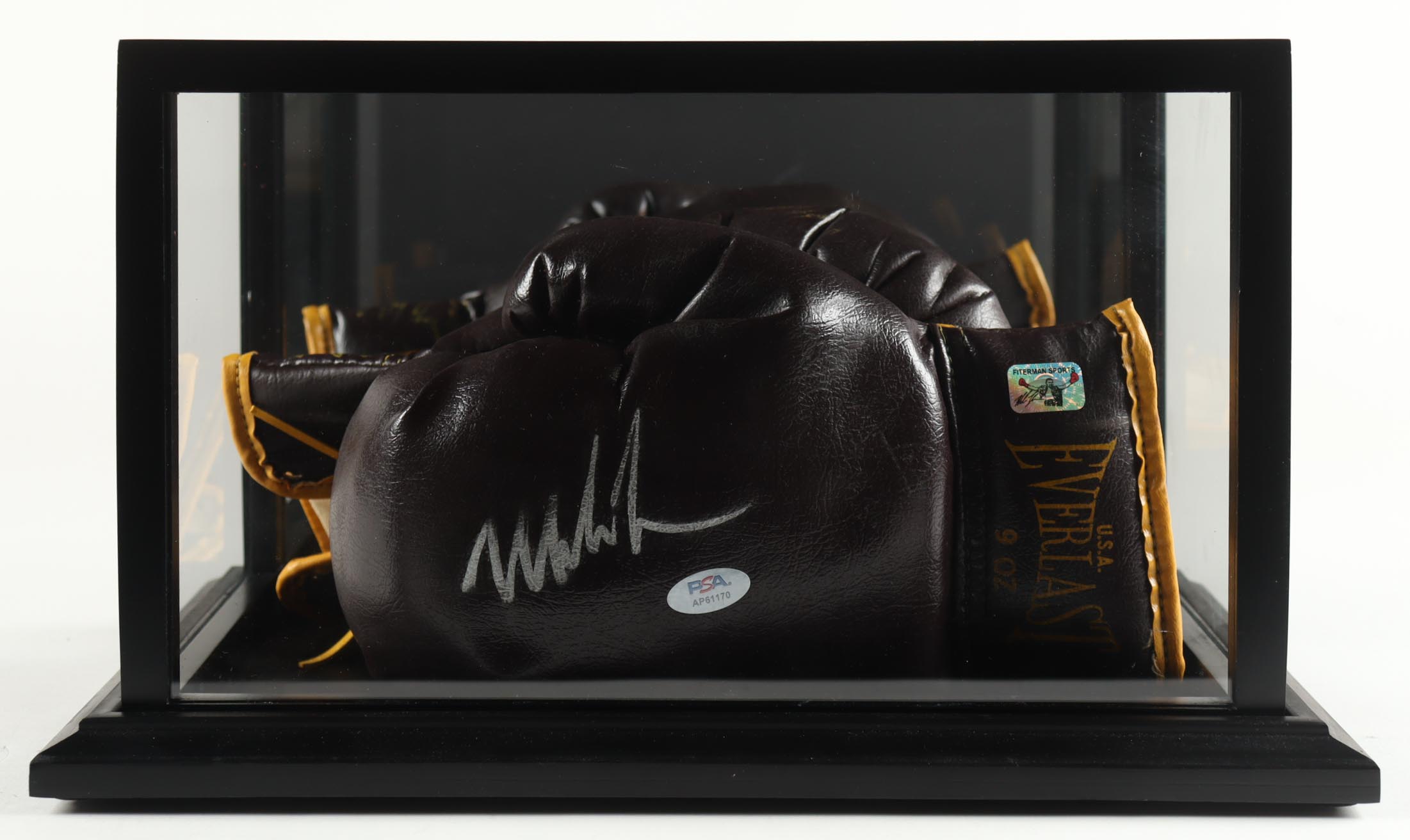 Mike Tyson Signed Pair Everlast Boxing Gloves with Display Case (PSA & Tyson) at PristineAuction.com Mike Tyson Signed Pair Everlast Boxing Gloves with Display Case (PSA & Tyson) at PristineAuction.com