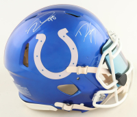 Dwight Freeney & Robert Mathis Signed Colts Full-Size Authentic On-Field Flash Alternate Speed Helmet With Visor (JSA) at PristineAuction.com