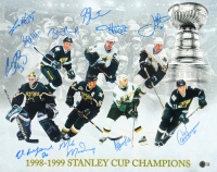 1998-99 Stars Stanley Cup Champions 16x20 Photo Signed By (11) With Mike Modano, Brett Hull, Ed Belfour, Joe Nieuwendyk (Beckett) at PristineAuction.com