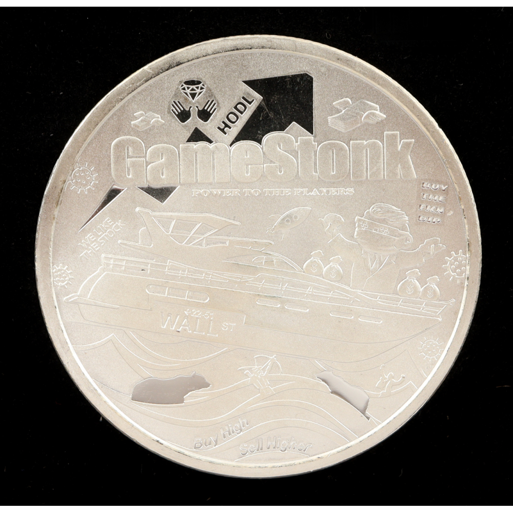 WallStreetBets GameStonk 1 Ounce .999 Fine Silver Bullion Coin at PristineAuction.com