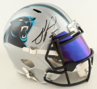 Julius Peppers Signed Panthers Full-Size Speed Helmet With Visor (Beckett) at PristineAuction.com