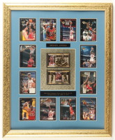 Michael Jordan LE Custom Framed Card Set Display with Set of (2) Jordan Gold Stamps at PristineAuction.com