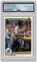 Carlos Baerga Signed 1990 Upper Deck #737 RC (PSA) at PristineAuction.com