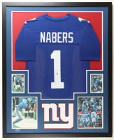 Malik Nabers Signed Custom Framed Jersey Display (JSA) at PristineAuction.com