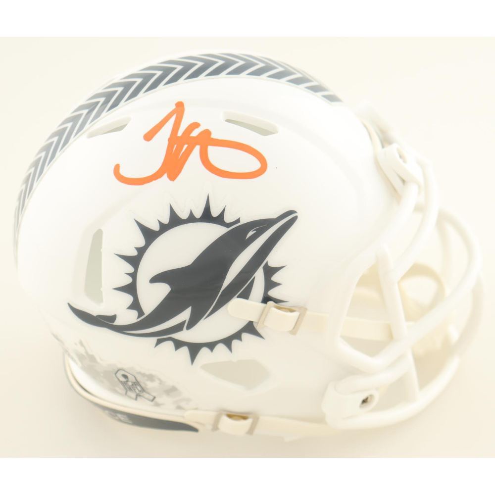 Tyreek Hill Signed Dolphins Salute to Service Alternate Speed Mini Helmet (JSA) at PristineAuction.com