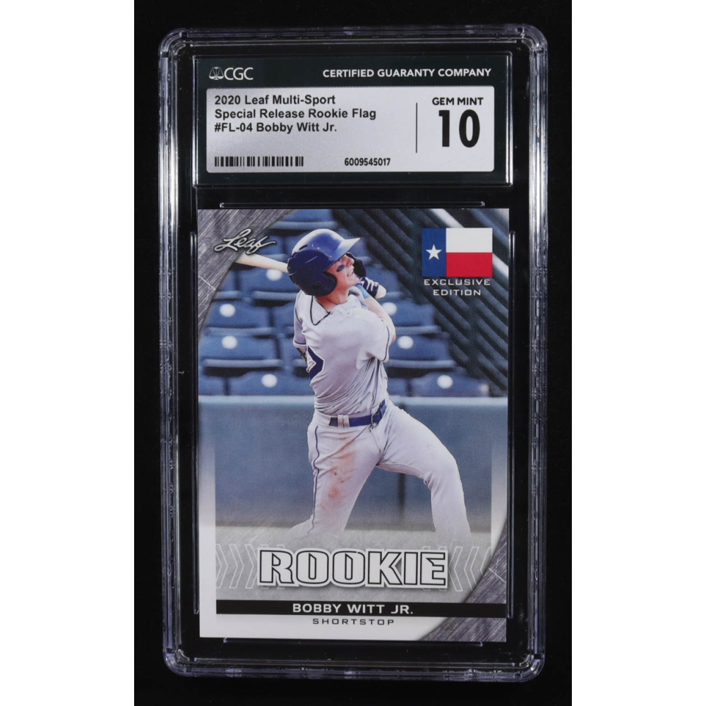 Bobby Witt Jr. 2020 Leaf Multi-Sport Special Release Rookie Flag #FL04 RC (CGC 10) at PristineAuction.com