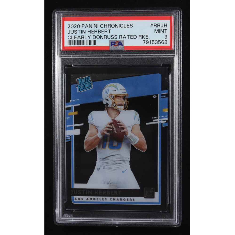 Justin Herbert 2020 Panini Chronicles Clearly Donruss Rated Rookie #RRJH RC (PSA 9) at PristineAuction.com