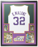 Karl Malone Signed Custom Framed Jersey Display (JSA) at PristineAuction.com