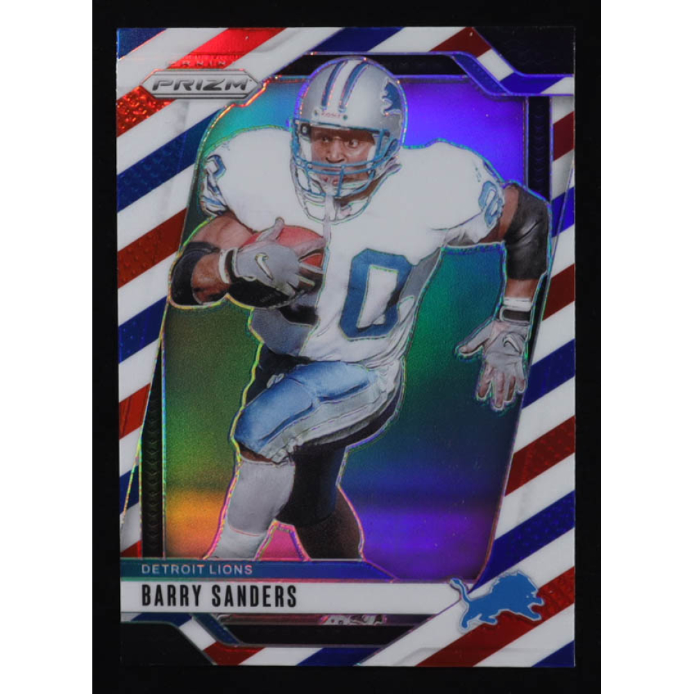 Barry Sanders 2024 Panini Prizm Prizms Red White and Blue #99 at PristineAuction.com Barry Sanders 2024 Panini Prizm Prizms Red White and Blue #99 at PristineAuction.com