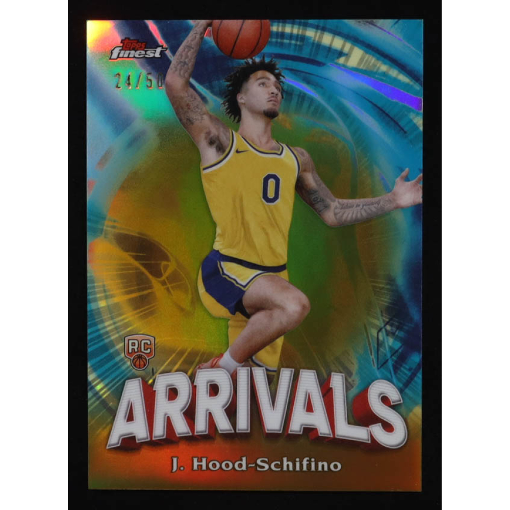 Jalen Hood-Schifino 2023-24 Finest Arrivals Gold Refractors #A18 RC #24/50 at PristineAuction.com