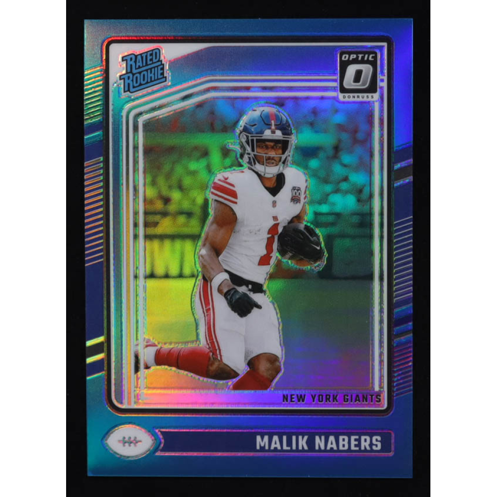 Malik Nabers 2024 Donruss Optic Aqua #271 RR RC #14/299 at PristineAuction.com
