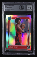 Jalen Green Signed 2021-22 Donruss Optic Holo Autograph Rated Rookie #159 RC (Beckett | Autograph Grade BGS 10) at PristineAuction.com