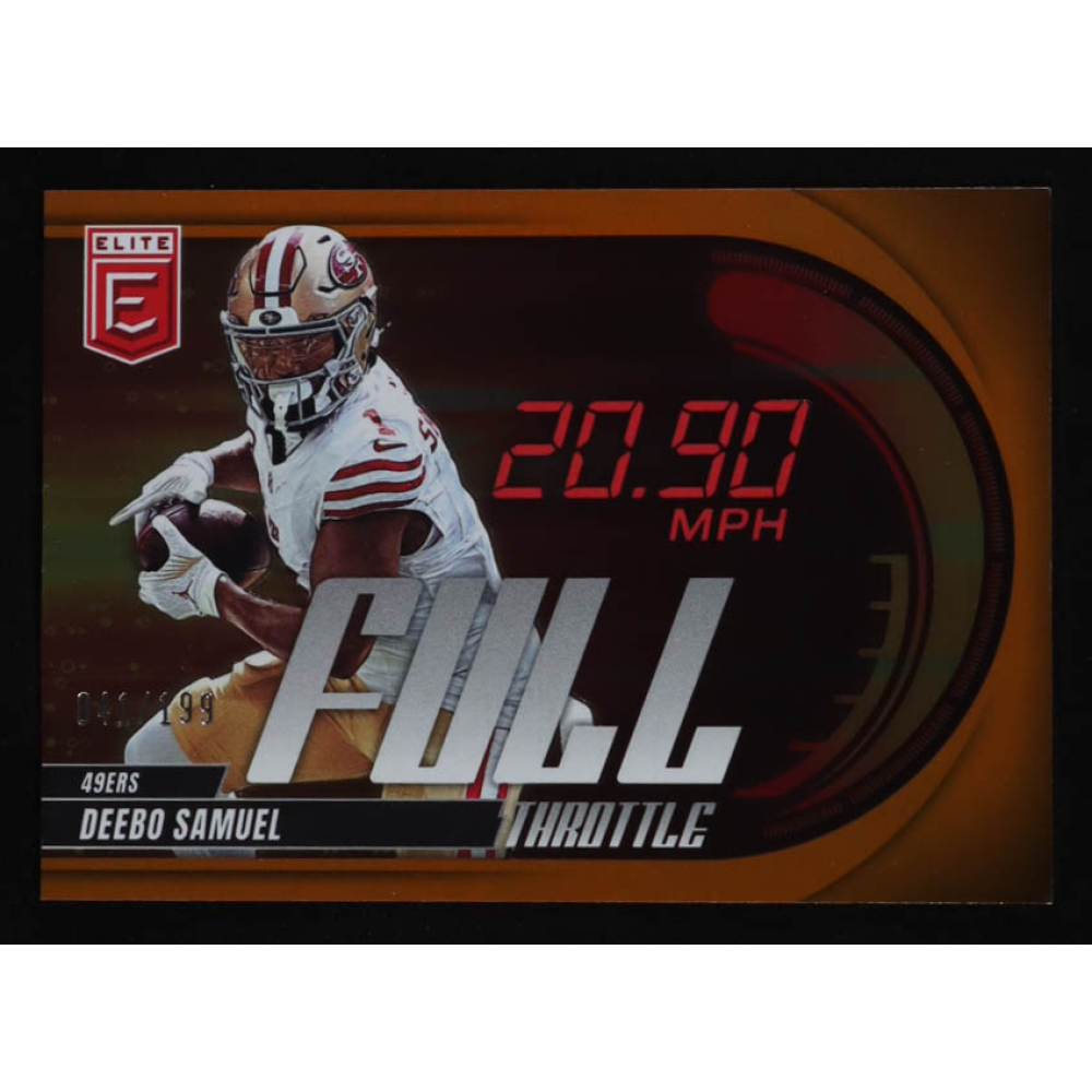 Deebo Samuel 2025 Elite Full Throttle Orange #25 #41/199 at PristineAuction.com Deebo Samuel 2025 Elite Full Throttle Orange #25 #41/199 at PristineAuction.com