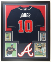 Chipper Jones Signed Custom Framed Jersey Display (Beckett) at PristineAuction.com