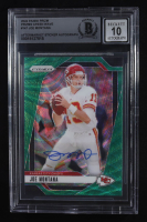 Joe Montana Signed 2024 Panini Prizm Green Wave Autograph #147 (Beckett | Autograph Grade BGS 10) at PristineAuction.com
