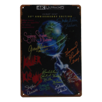 "Killer Klowns From Outer Space" | 8x12 Metal Poster Cast-Signed by (9) with Stephen Chiodo, Charlie Chiodo, Edward Chiodo (JSA) at PristineAuction.com