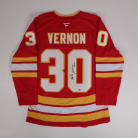 Mike Vernon Signed Flames Fanatics Authentic Jersey (Schwartz) at PristineAuction.com