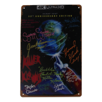 "Killer Klowns From Outer Space" | 8x12 Metal Poster Cast-Signed by (9) with Stephen Chiodo, Charlie Chiodo, Edward Chiodo (JSA) at PristineAuction.com