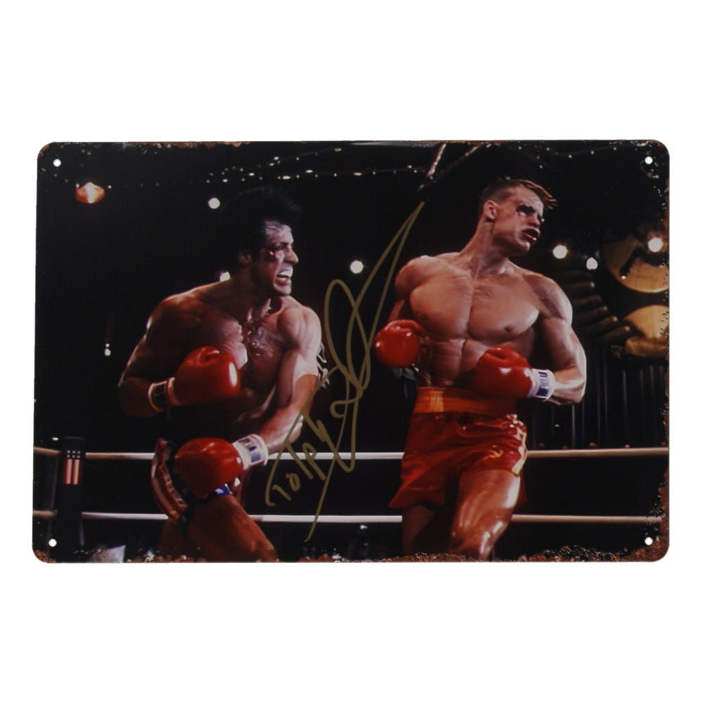 Dolph Lundgren Signed "Rocky IV" 8x12 Metal Poster (JSA) at PristineAuction.com