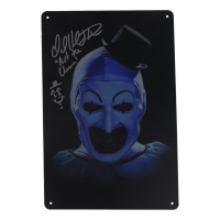 David Howard Thornton Signed "Terrifier" 8x12 Metal Poster Inscribed "Art the Clown" with Hand-Drawn Sketch (JSA) at PristineAuction.com