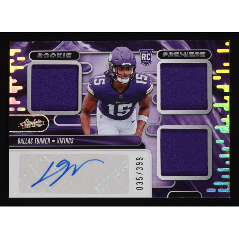 Dallas Turner 2024 Absolute Rookie Premiere Materials Autographs #5 RC #35/399 at PristineAuction.com
