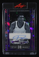 Giannis Antetokounmpo 2025 Leaf Win City Sports Heroes Purple Autographs #WCGA1 #9/15 at PristineAuction.com