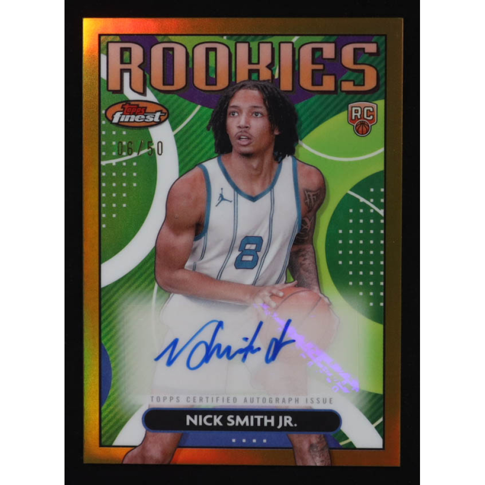 Nick Smith Jr. 2023-24 Finest Rookie Autographs Gold Refractors #RFANS RC #6/50 at PristineAuction.com Nick Smith Jr. 2023-24 Finest Rookie Autographs Gold Refractors #RFANS RC #6/50 at PristineAuction.com