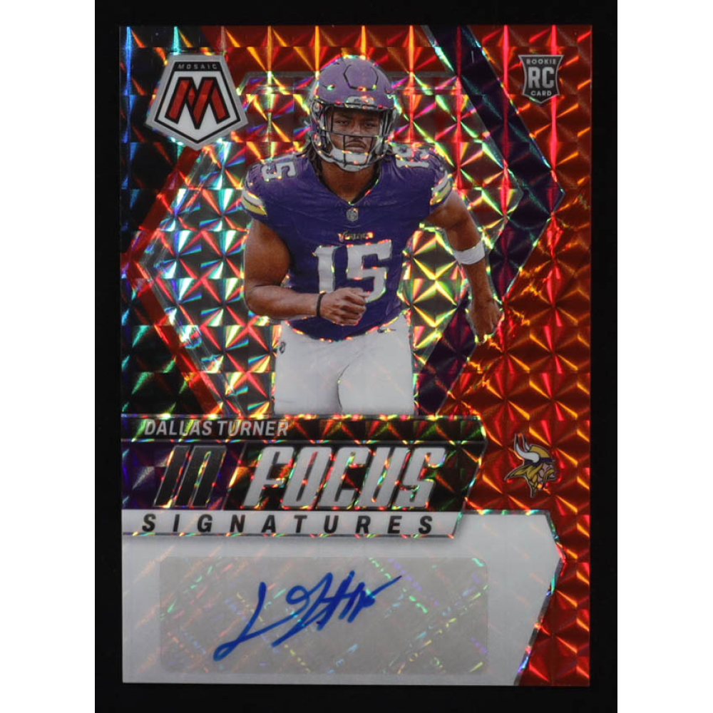 Dallas Turner 2024 Panini Mosaic In Focus Signatures Red #16 RC #196/199 at PristineAuction.com