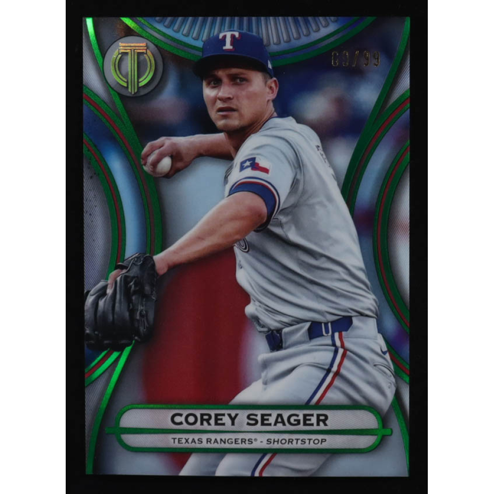 Corey Seager 2025 Topps Tribute Green #51 #69/99 at PristineAuction.com Corey Seager 2025 Topps Tribute Green #51 #69/99 at PristineAuction.com