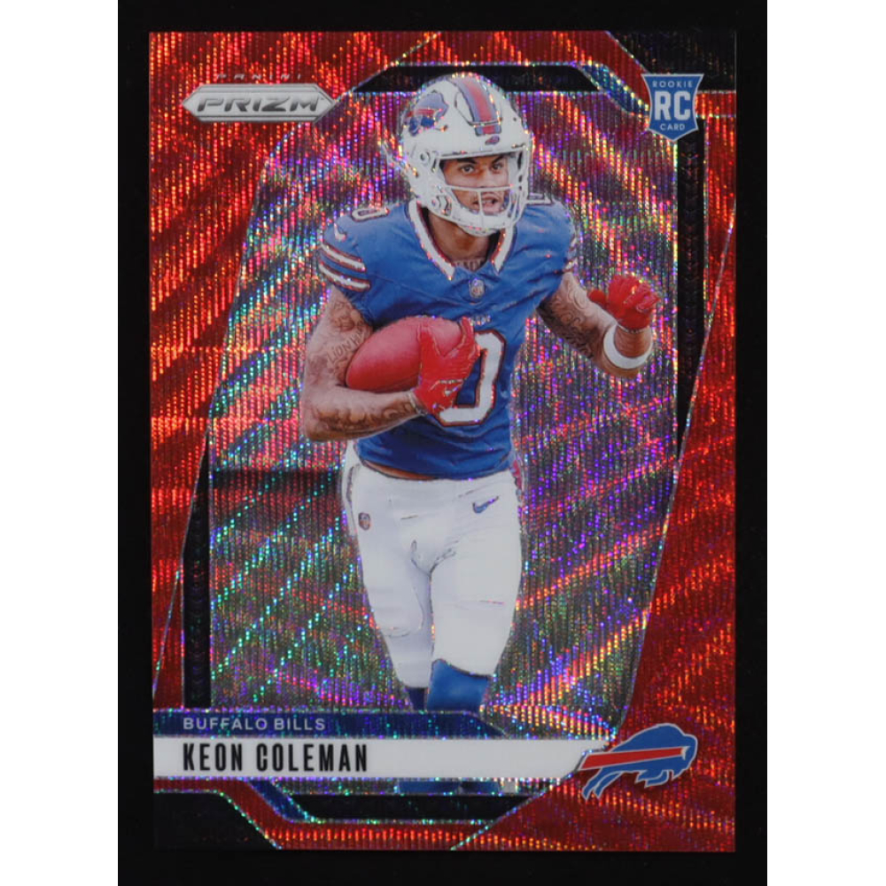 Keon Coleman 2024 Panini Prizm Autographs Prizms Red Wave #362 RC #77/149 at PristineAuction.com