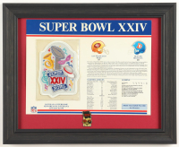 1990 "49ers vs Broncos" Super Bowl XXIV Uniform Patch Custom Framed Display at PristineAuction.com