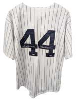 Reggie Jackson Signed Yankees Majestic Authentic Jersey with 1977 World Series Patch Inscribed "Mr October" (MLB) at PristineAuction.com